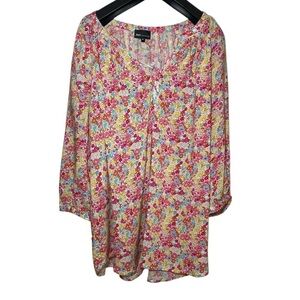 Jones New York white with pink, red, and yellow floral print sz 1 X